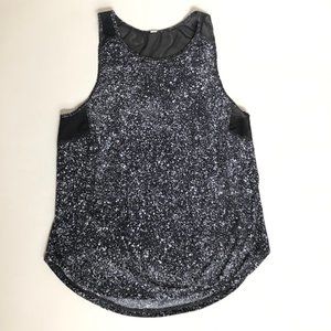 Lululemon 6 Sculpt Tank II Black Splatter Mesh Top